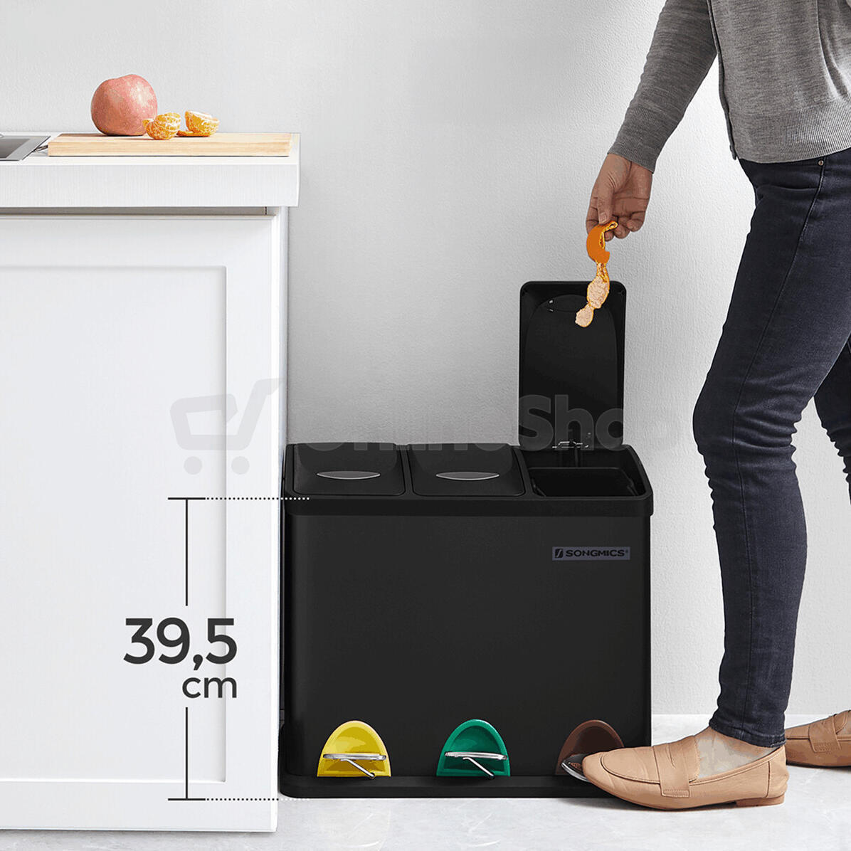 Koš na tříděný odpad, plast, černá, AUK-E1124 BK Autronic
