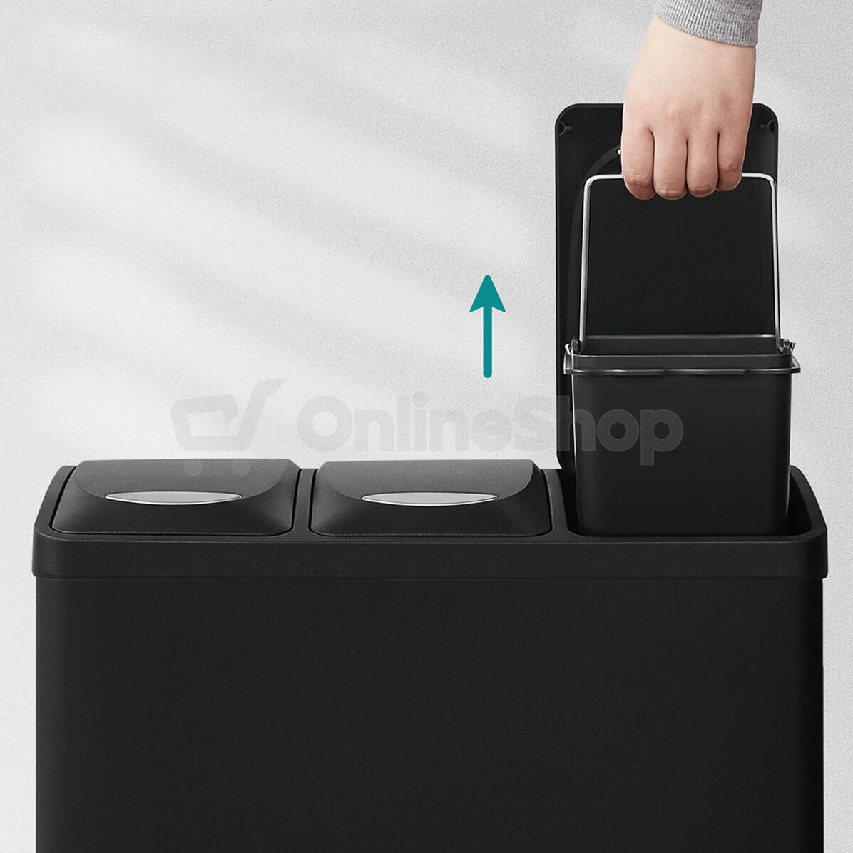 Koš na tříděný odpad, plast, černá, AUK-E1124 BK Autronic