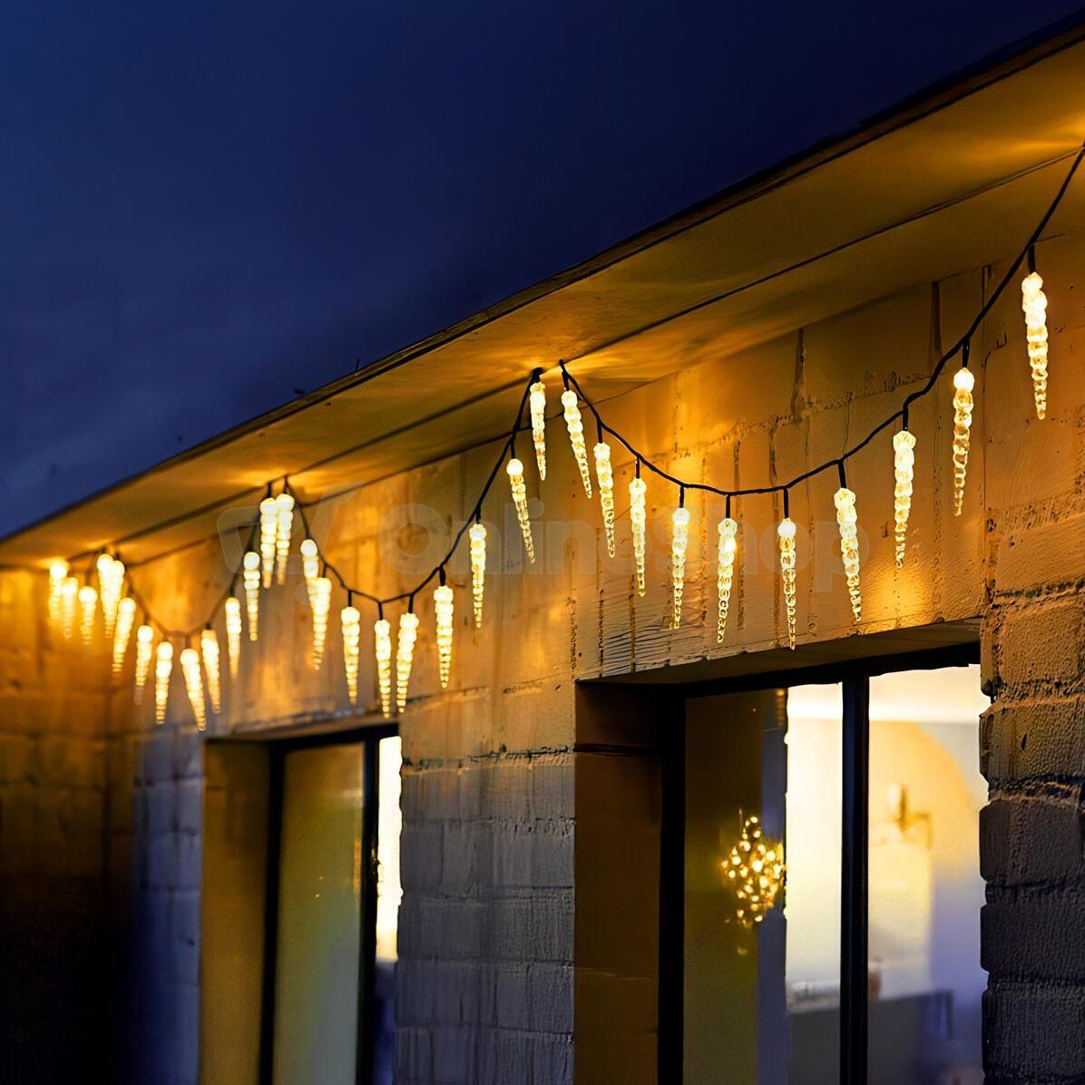 LED Světelný řetěz Rampouchy, teplá bílá