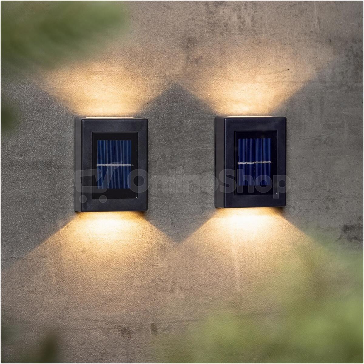 LED solární nástěnná světla, 2 ks