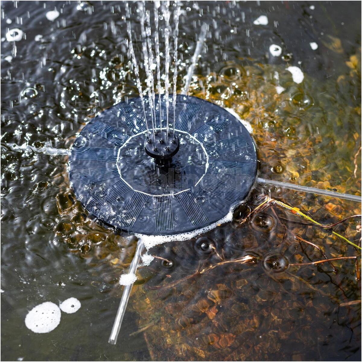Solární fontána, černá, 16 cm