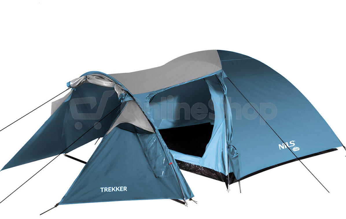 Turistický stan NILS Camp NC6012 Trekker modro-šedý
