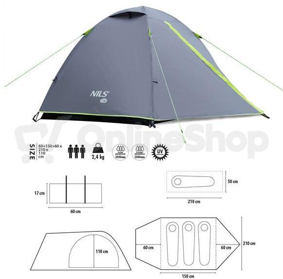 Kempingový stan NILS Camp NC6004 Explorer šedý