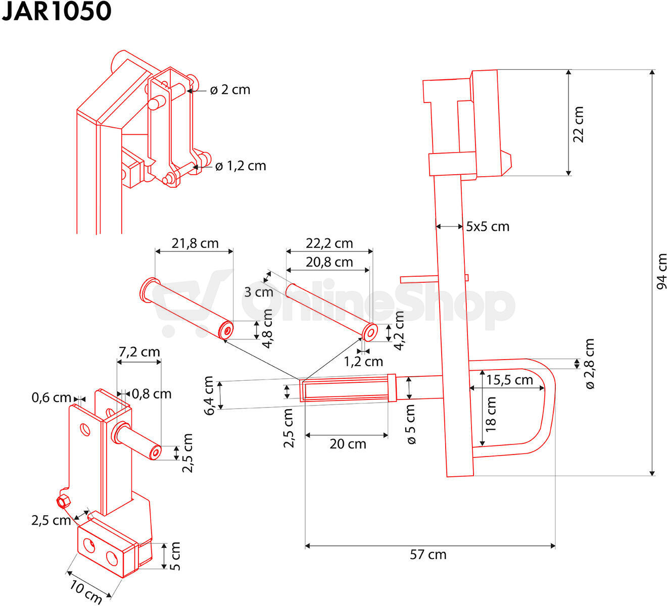 Nastavitelná ramena Jammer Arms HMS JAR1050