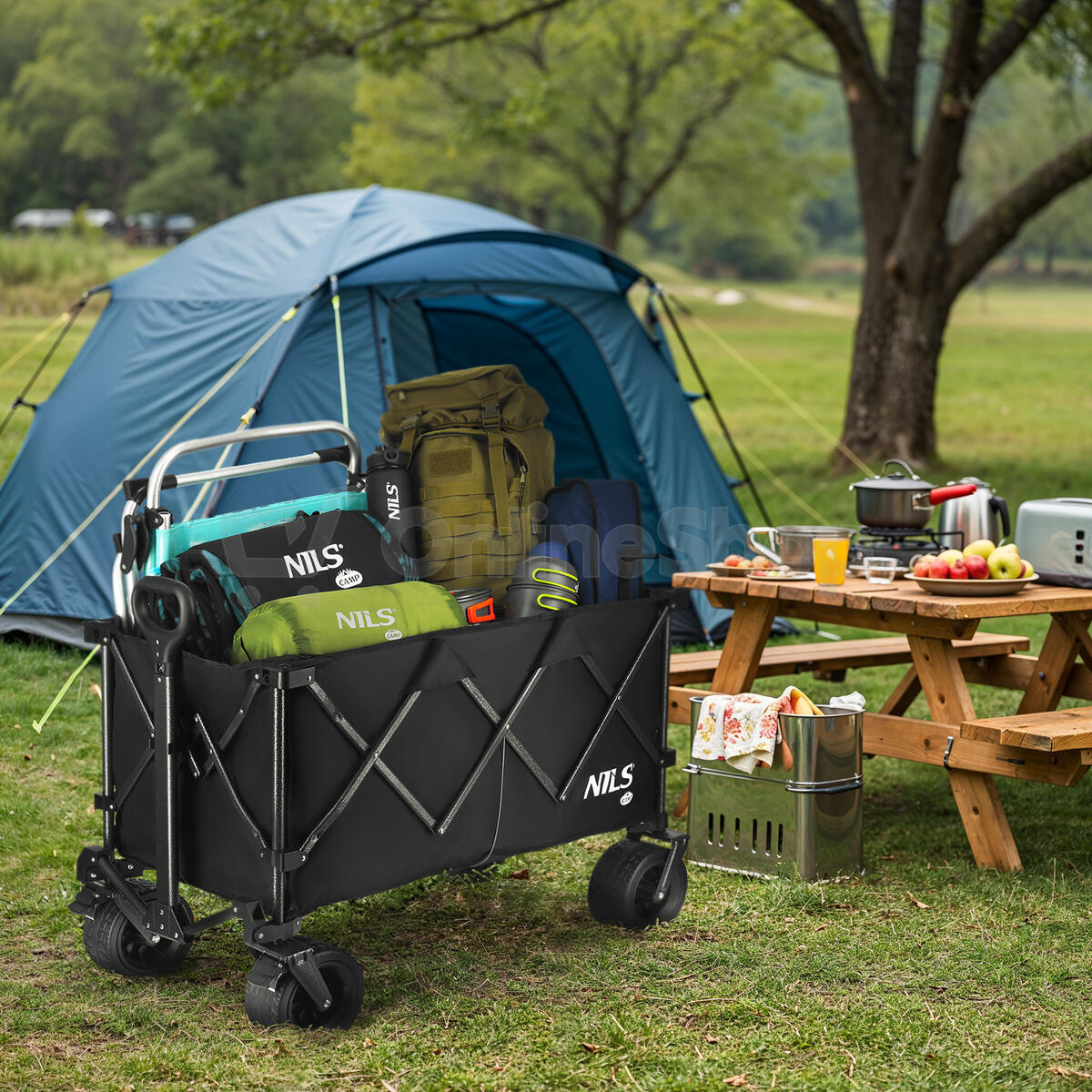 Kempingový vozík NILS Camp NC2604 XXL černý