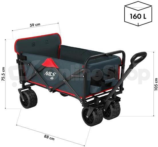 Kempingový vozík NILS Camp NC2601 antracitový