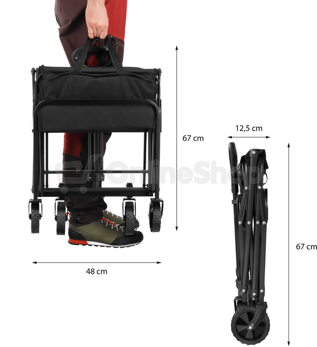 Skládací kempingový vozík NILS Camp NC4306 černý
