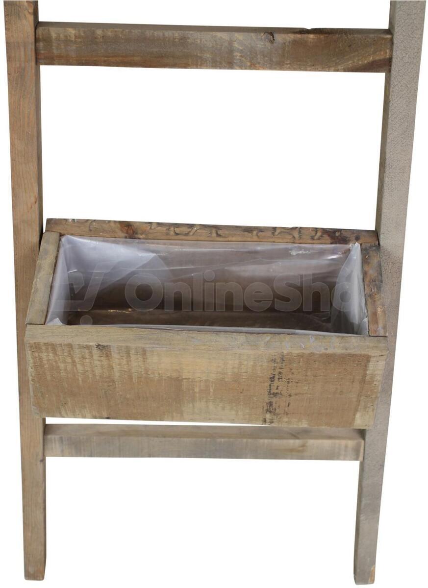 Dřevěný regál na rostliny s truhlíky