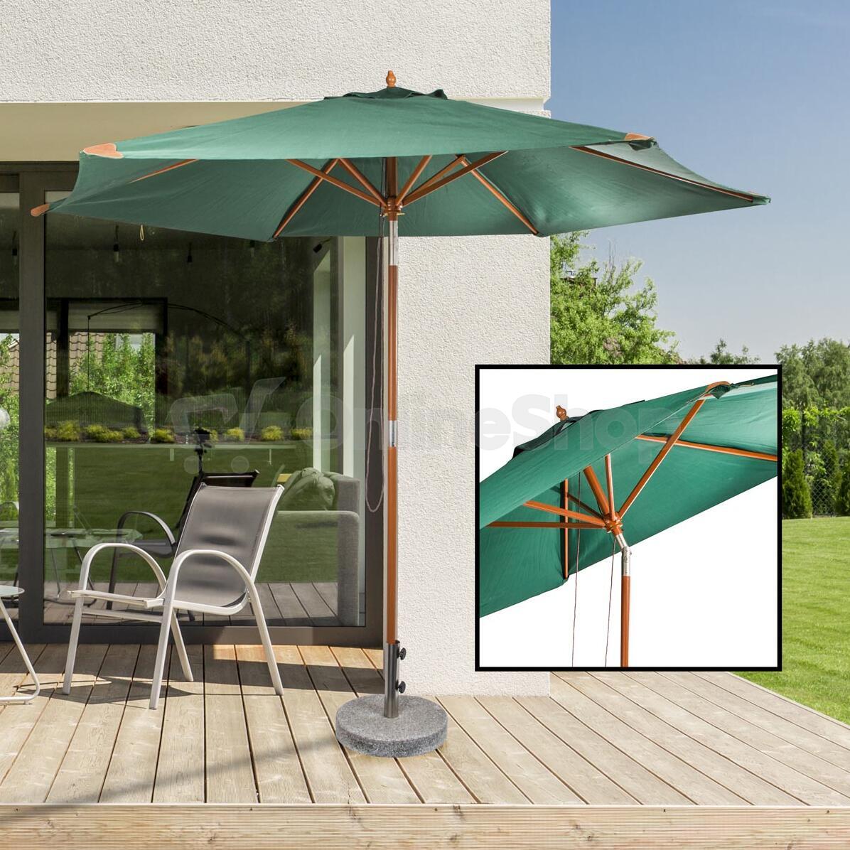 Dřevěný slunečník s UV 50+, 300 cm