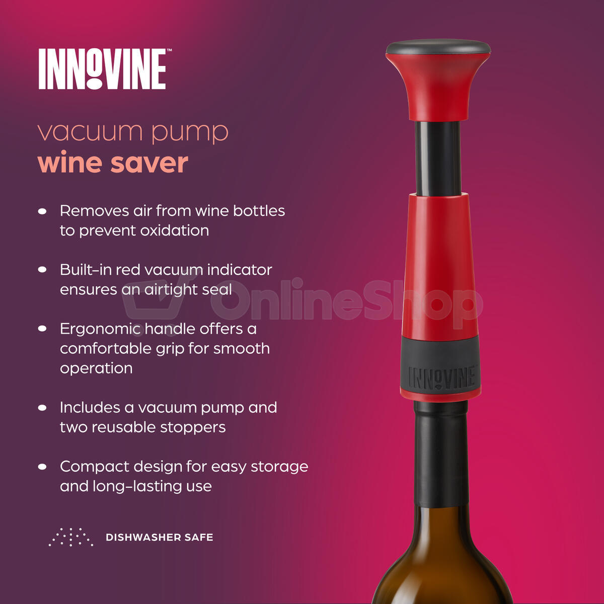 Vakuová pumpička Innovine, červená