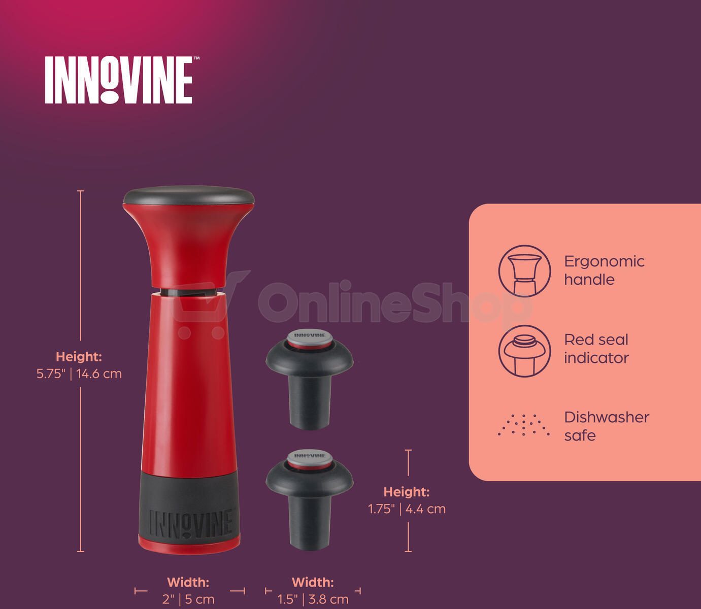 Vakuová pumpička Innovine, červená