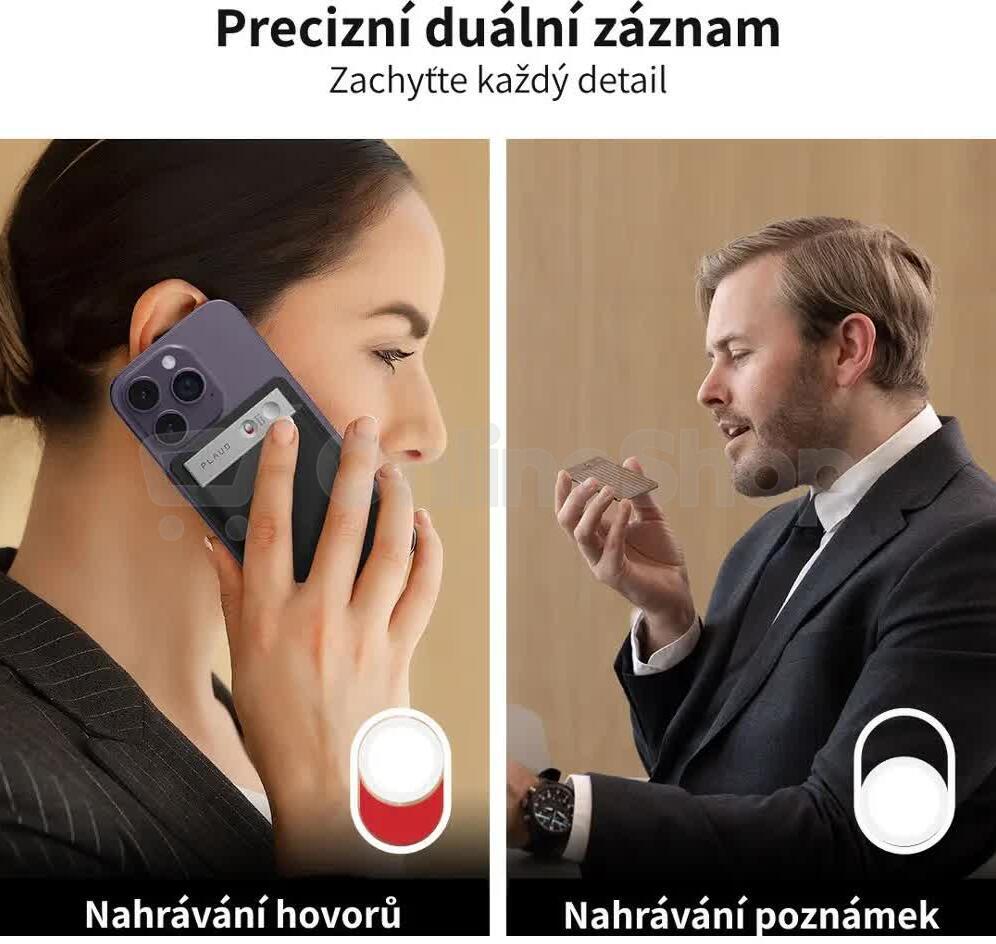 Diktafon s AI PLAUD NOTE Silver