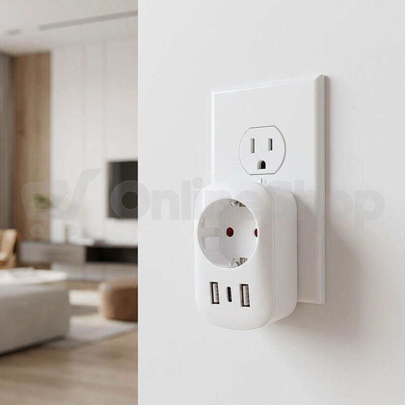 Cestovní adaptér Solight s USB A+C 20W PD do Spojených států, typ B