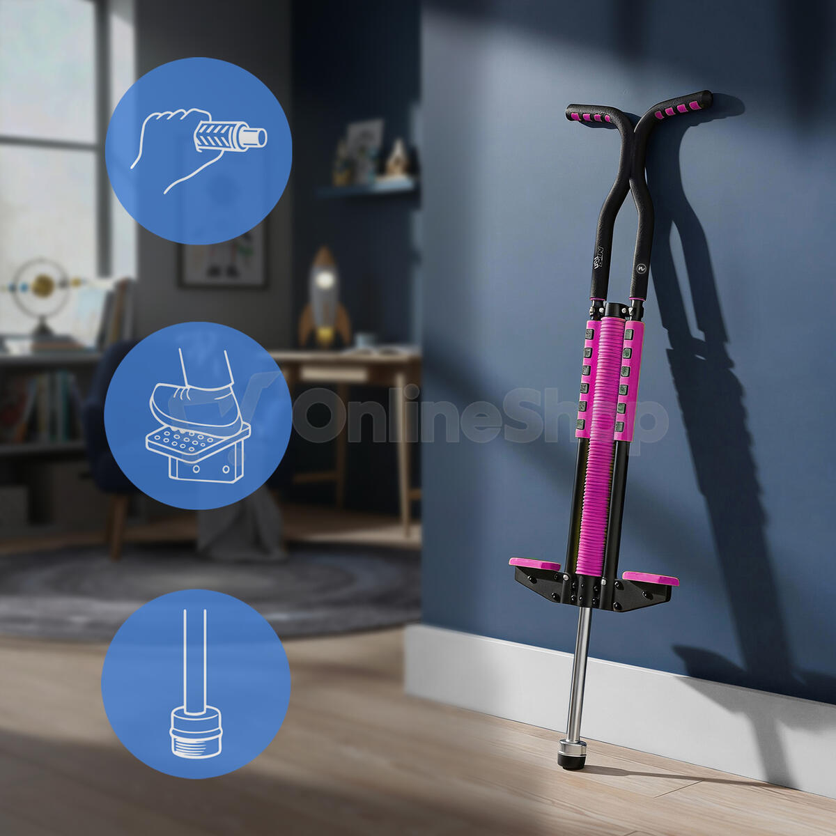 Skákací tyč NILS Fun NFX5006 růžová