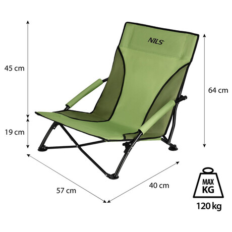 Plážové křeslo NILS NC3035 zelené