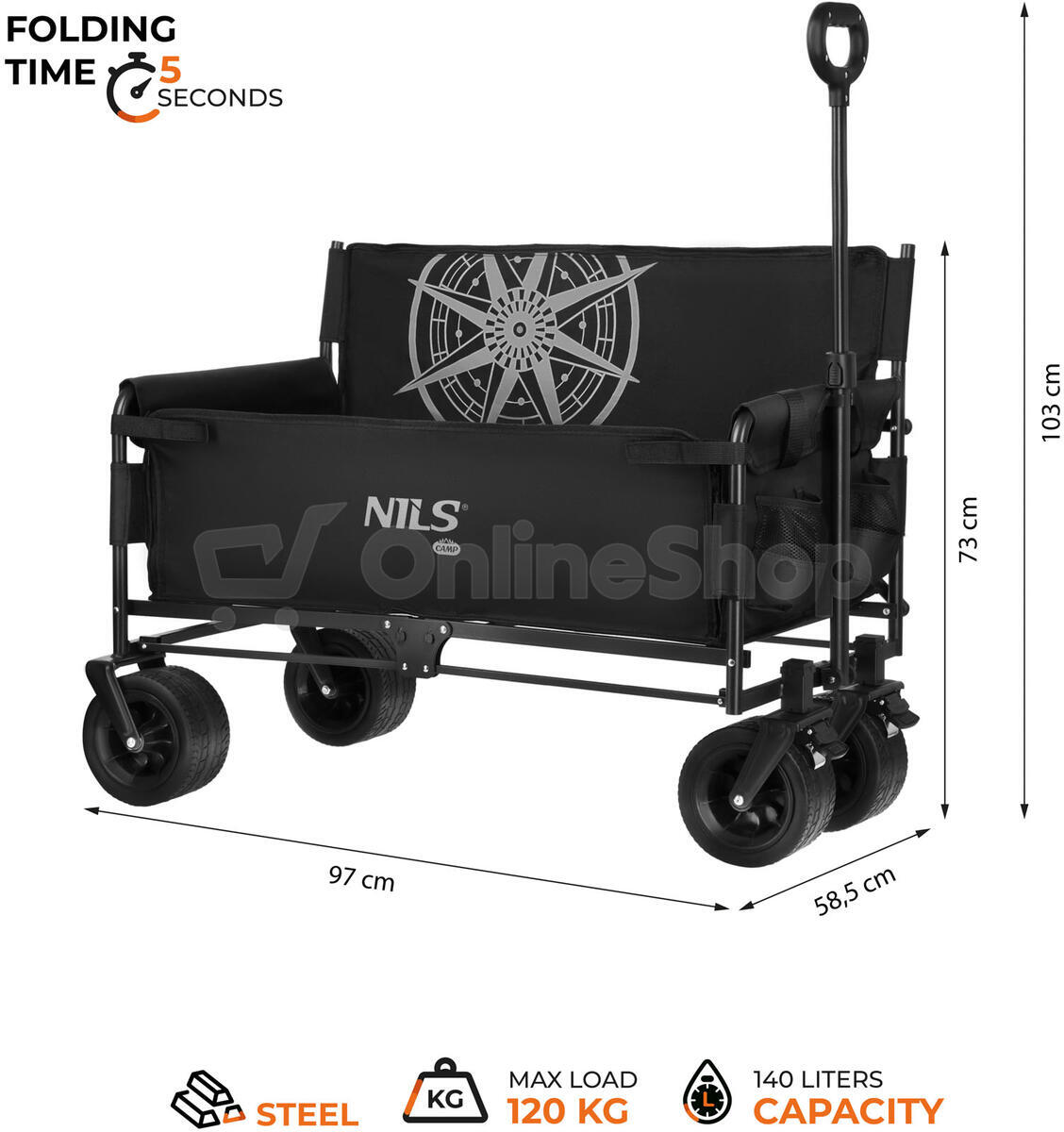 Kempingový vozík NILS Camp NC2606 140L