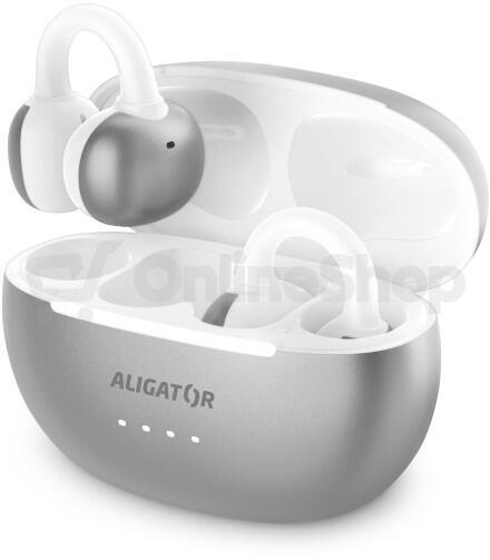 Bluetooth sluchátka ALIGATOR Clip, stříbrná