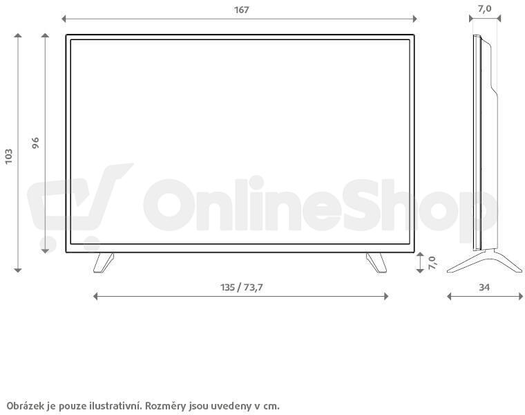 QLED televize TCL 75P8L