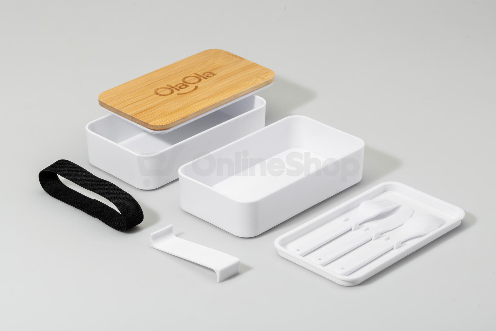 OlaOla Obědový box dvoupatrový s příborem