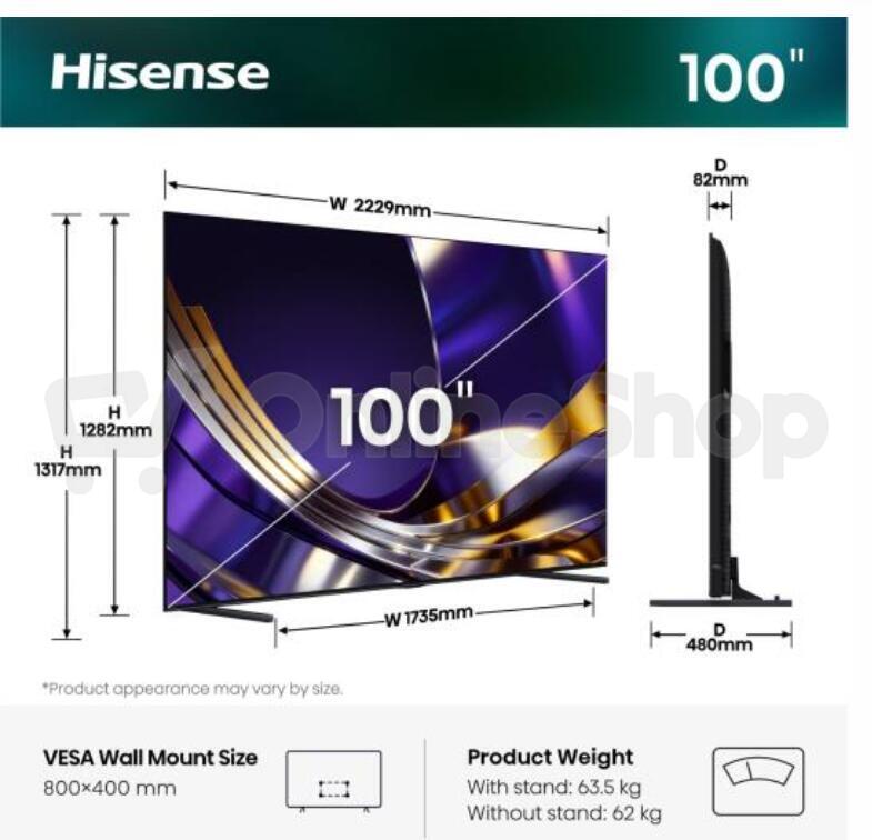 ULED MiniLED Smart TV 4K Hisense 100U7S PRO