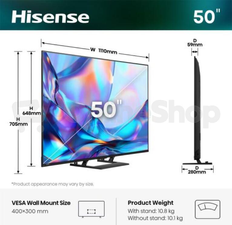 Hi-QLED Smart 4K TV Hisense 50A7S