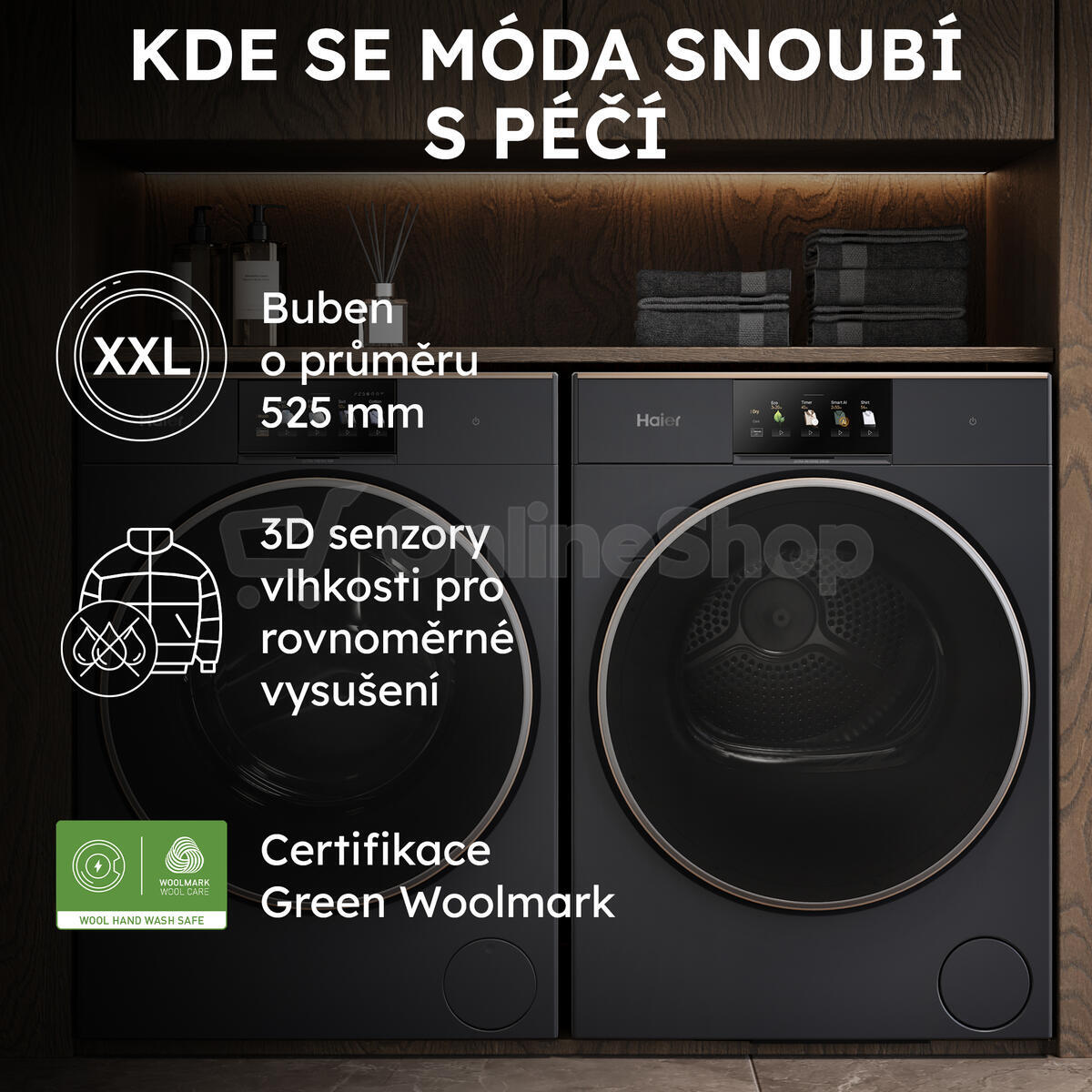 Sušička prádla Haier HD90-BQL8GNU1-S COUTURE CARE COLLECTION 11