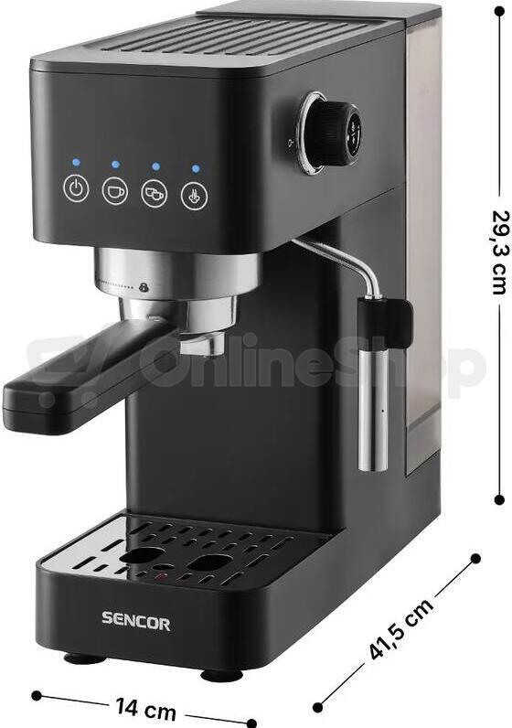 SES 1510BK Pákový espresso kávov. Sencor