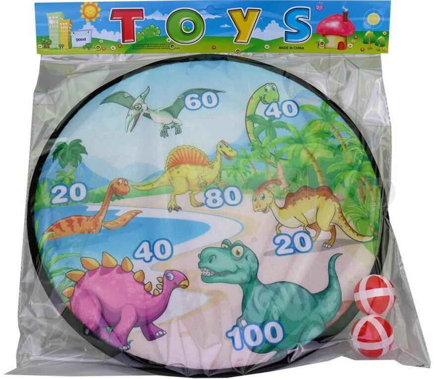 Terč s dinosaury a míčky Made 15120, 36 x 36 cm