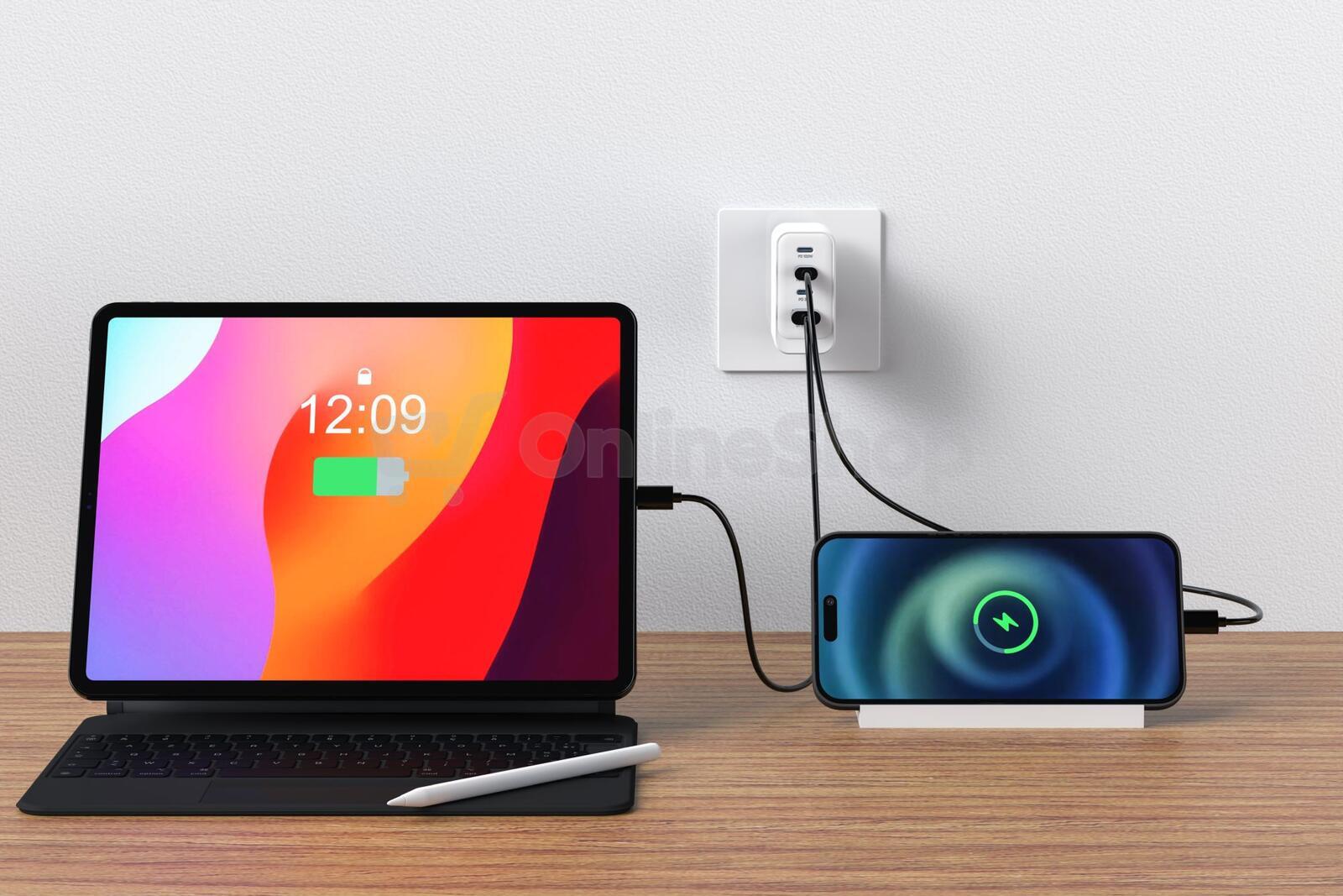 SWISSTEN SÍŤOVÝ ADAPTÉR CORE GaN 2x USB-C PD 100W + 1x USB-C PD 20W + 1x USB-A QC 30W QC BÍLÝ
