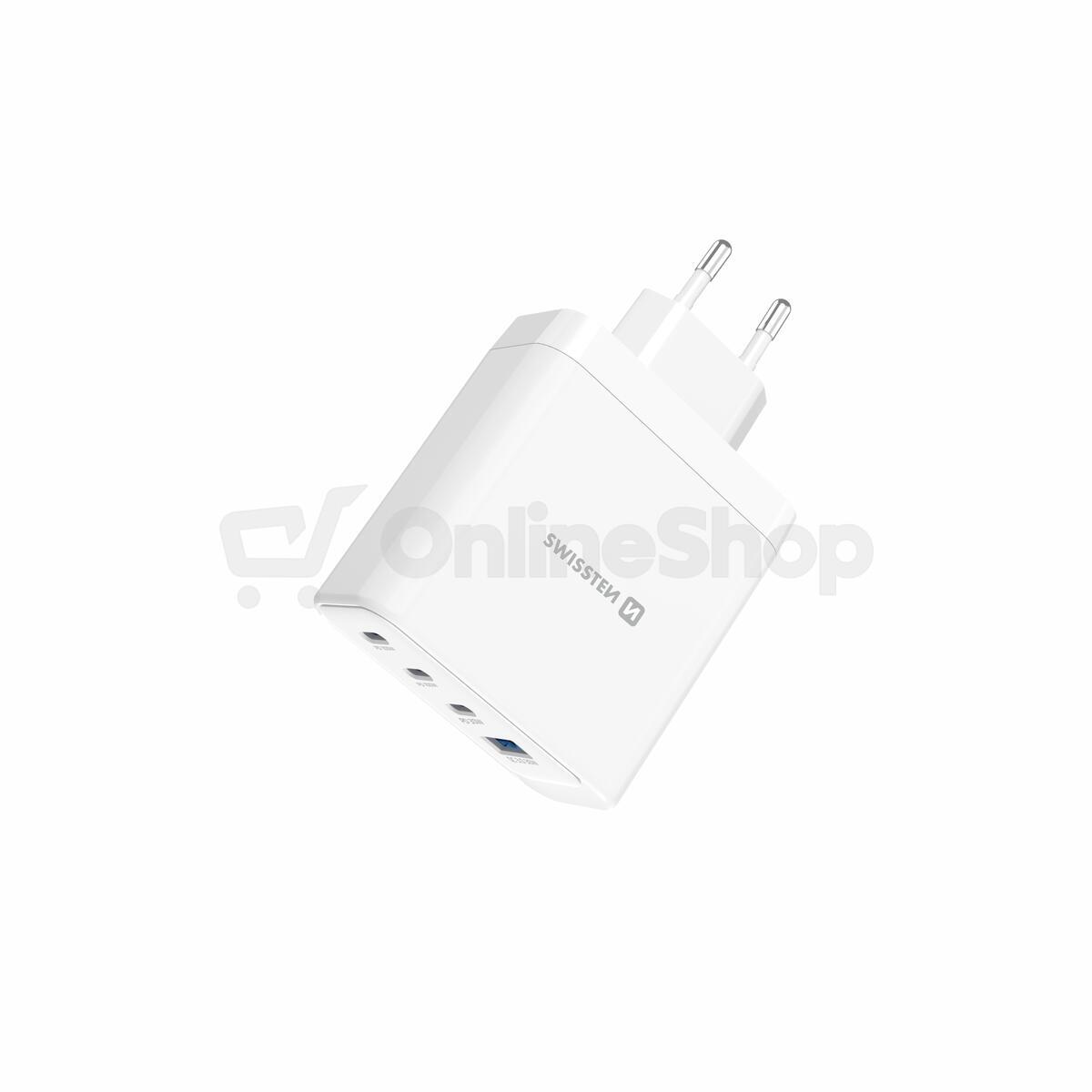 SWISSTEN SÍŤOVÝ ADAPTÉR CORE GaN 2x USB-C PD 100W + 1x USB-C PD 20W + 1x USB-A QC 30W QC BÍLÝ