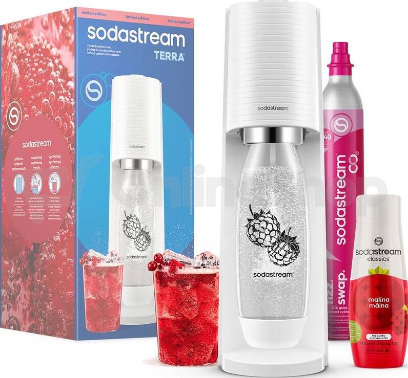 Výrobník sody SodaStream TERRA White Malina Zero Mpack