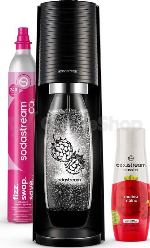 Výrobník sody SodaStream TERRA Black Malina Zero Mpack