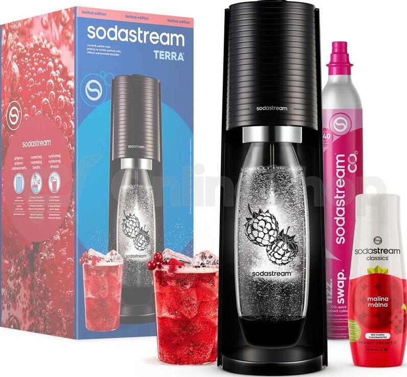 Výrobník sody SodaStream TERRA Black Malina Zero Mpack