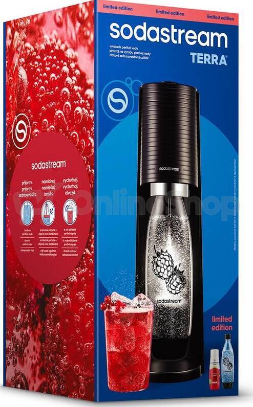 Výrobník sody SodaStream TERRA Black Malina Zero Mpack