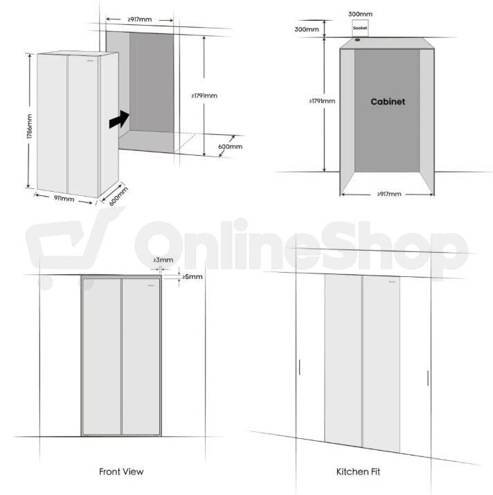 Americká chladnička Hisense RS3P538NAFE