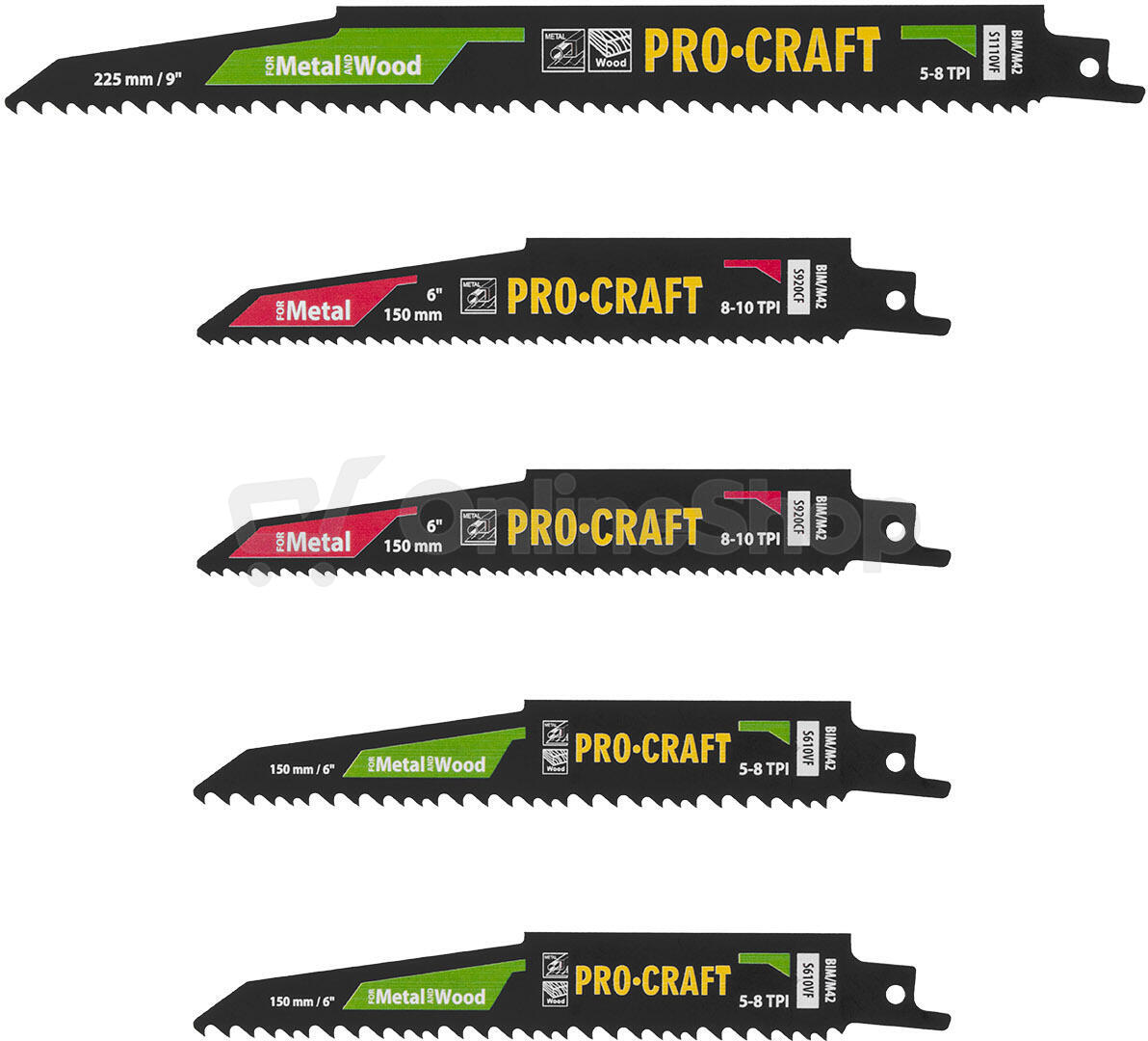 Sada pilových plátků do pily ocasky Procraft SB5 / SB5