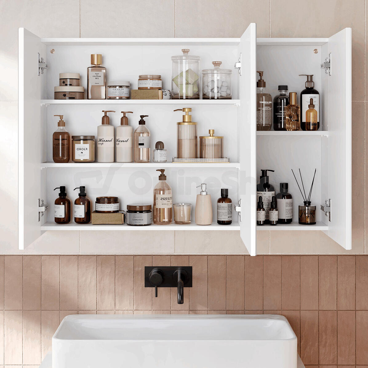 Skříňka se zrcadlem, mdf, bílá, AZR-E1132 WT Autronic