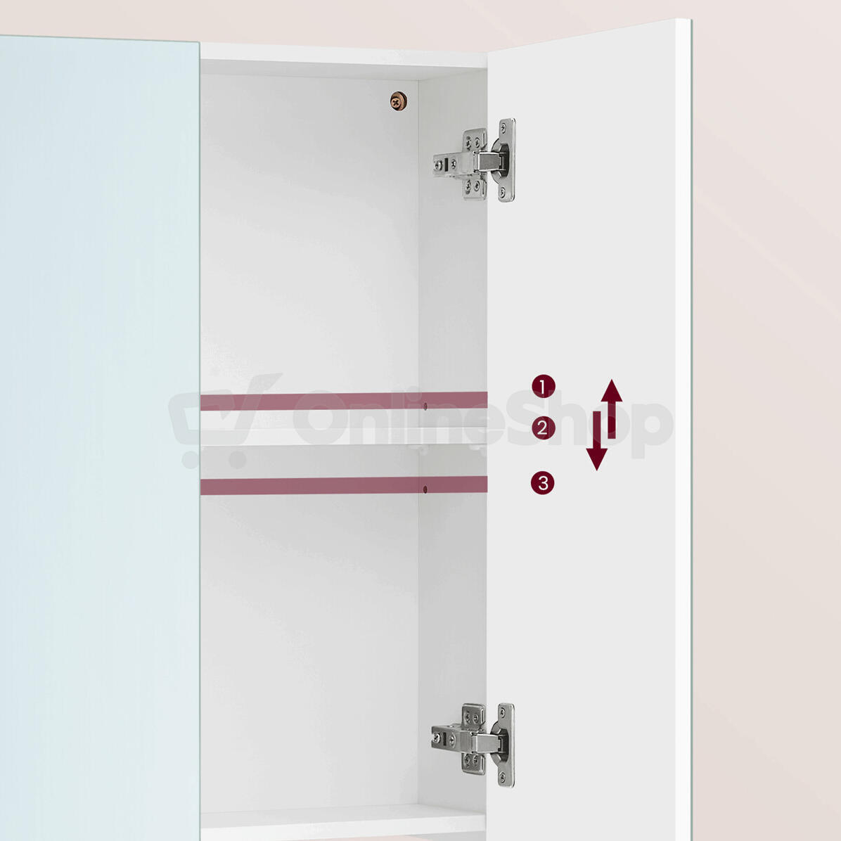 Skříňka se zrcadlem, mdf, bílá, AZR-E1132 WT Autronic