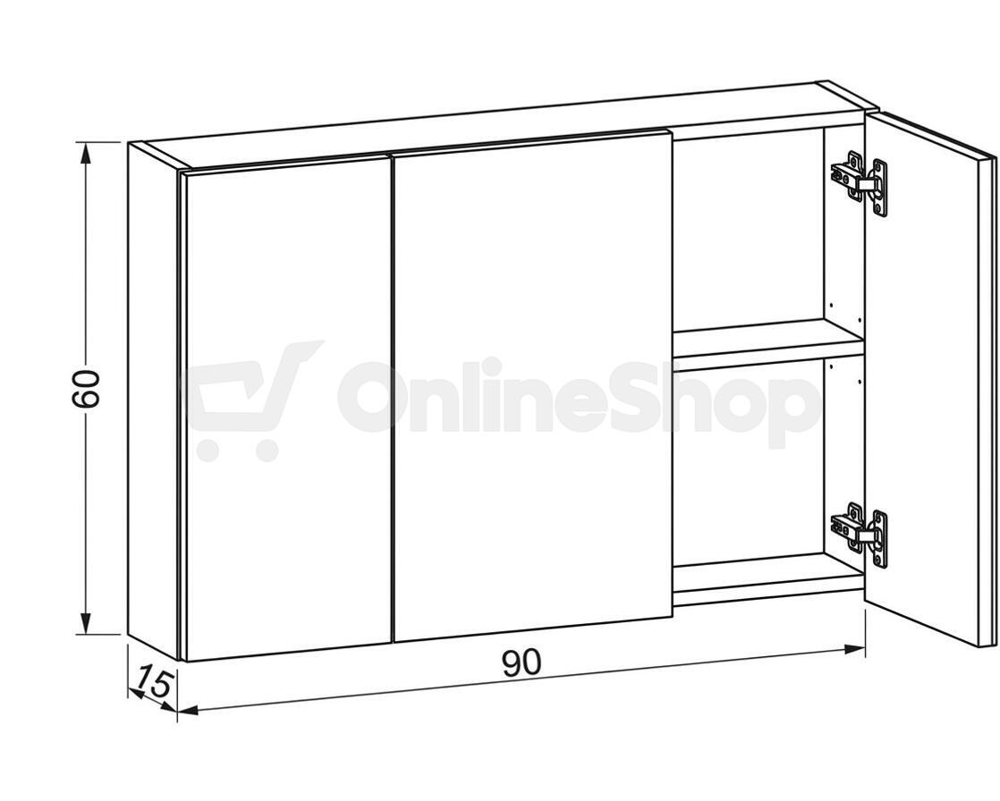 Skříňka se zrcadlem, mdf, bílá, AZR-E1132 WT Autronic