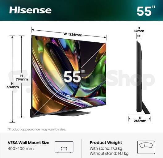 RGB MiniLED Smart TV 4K Hisense 55UR8S