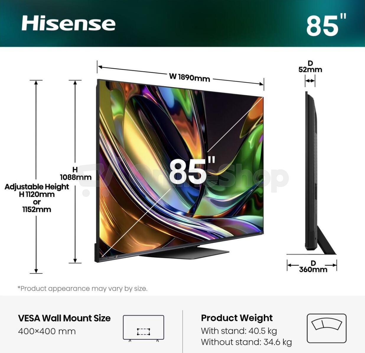 RGB MiniLED Smart TV 4K Hisense 85UR8S