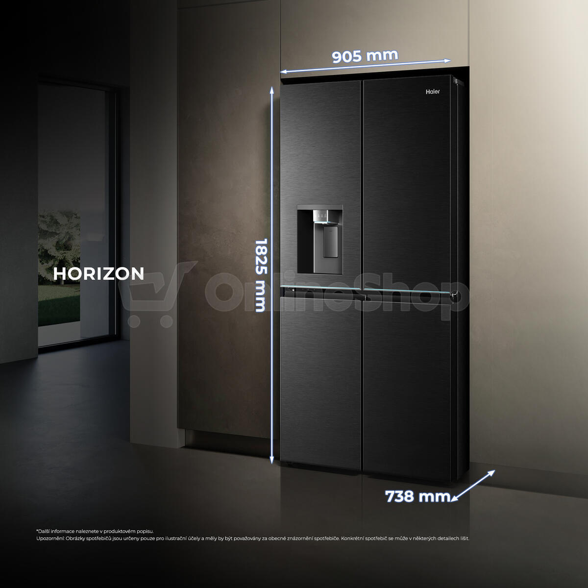 Chladnička Haier HCW99F18DIMB CUBE HORIZON COLLECTION