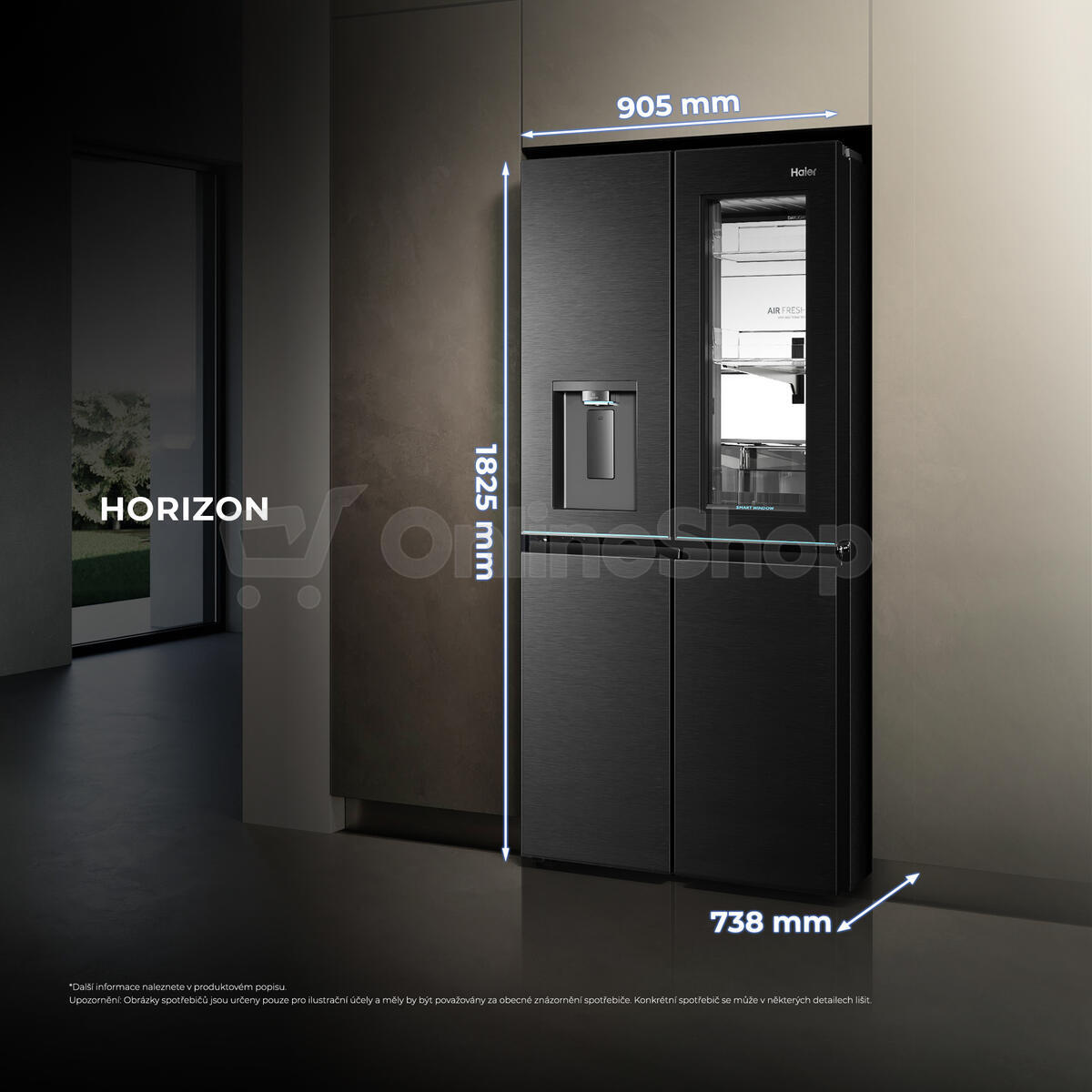 Chladnička Haier HCW99F18DHMB CUBE HORIZON COLLECTION