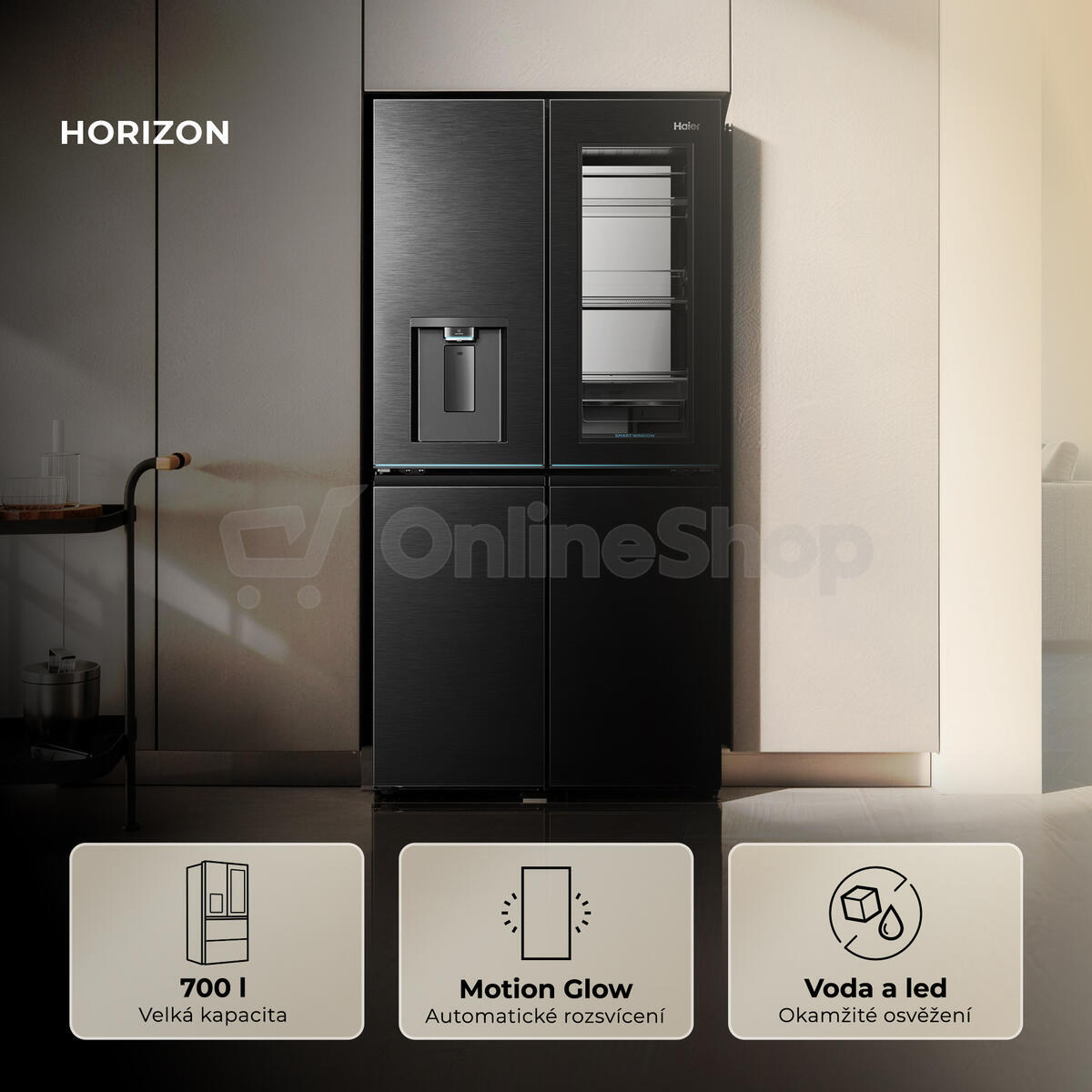 Chladnička Haier HCW99F18DHMB CUBE HORIZON COLLECTION