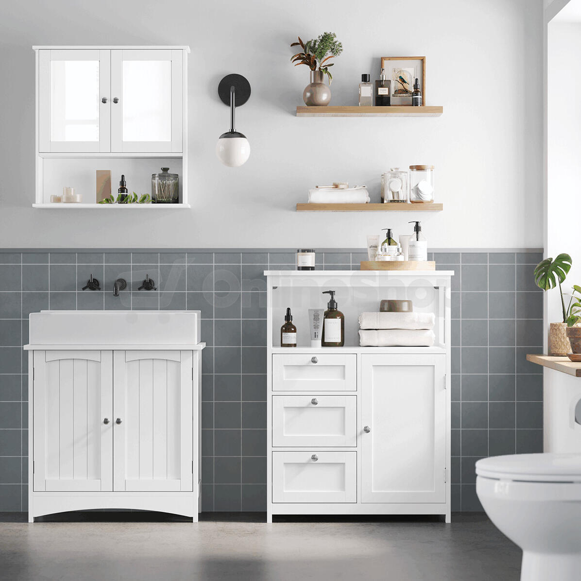 Komoda 60x30x80cm, mdf, bílá, AUK-E1154 WT Autronic