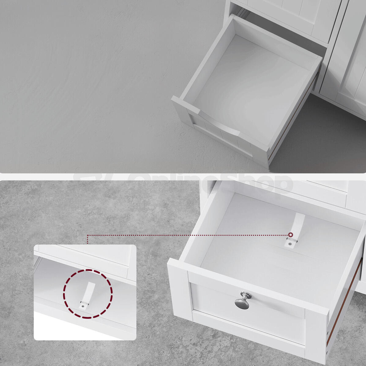 Komoda 60x30x80cm, mdf, bílá, AUK-E1154 WT Autronic