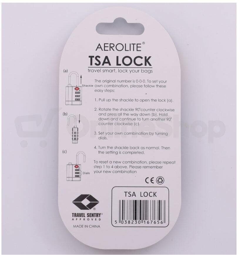 Zámek na zavazadlo AEROLITE TSA-LOCK - černá