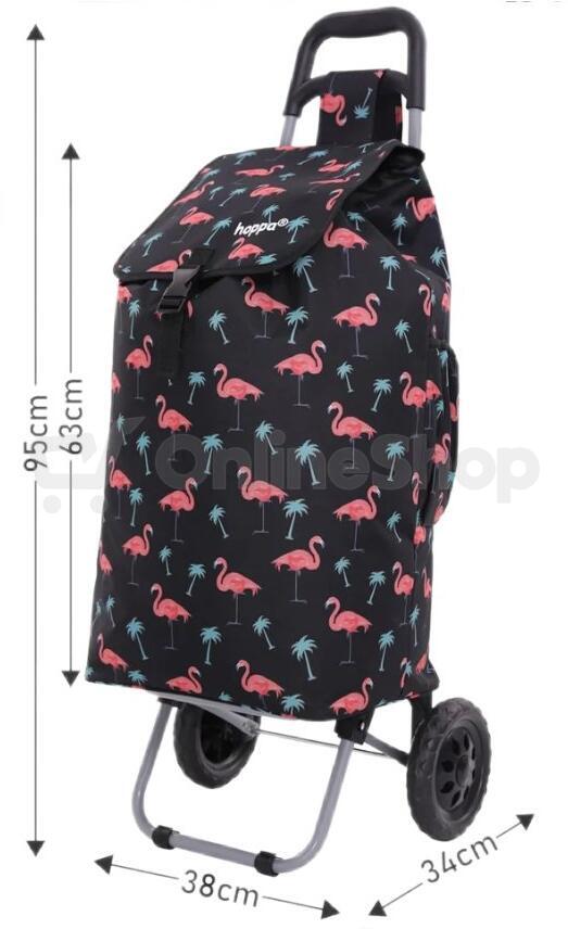 Nákupní taška HOPPA Flamingo - černá