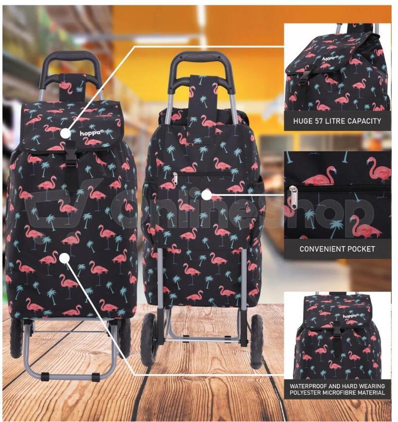 Nákupní taška HOPPA Flamingo - černá