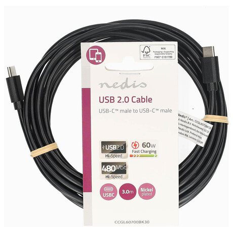 USB kabel NEDIS CCGL60700BK30
